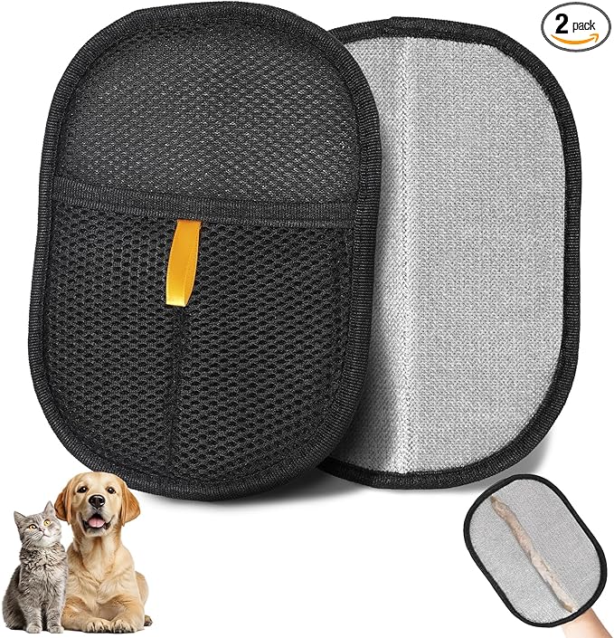 Pet Grooming Glove for Dogs and Cats, Pet Hair Remover Glove Deshedding Brush Mitt, Gentle Massage Grooming Tool, Easy to Clean, Works on Long and Short Hair Pets for Shedding Fur Removal