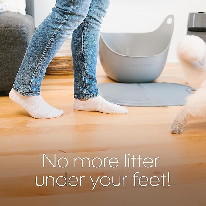 Litter Genie Litter Box Mat | Ribbed Foam Cat Litter Trapping Mat | Easy Clean Up | Grey