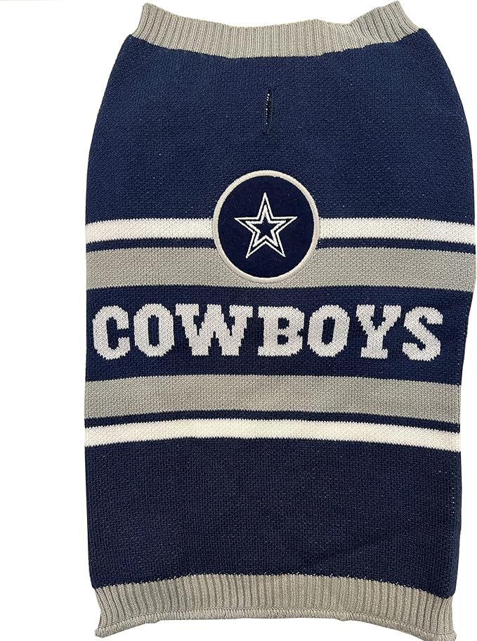 Pets First NFL Dallas Cowboys Dog Sweater, Size Large. Warm and Cozy Knit Pet Sweater with NFL Team Logo, Best Puppy Sweater for Large and Small Dogs, Team Color (DAL-4179-LG)