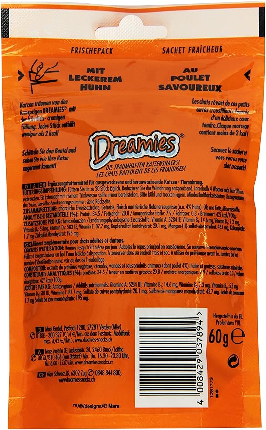 Dreamies Cat Treats with Tasty Chicken (60g)