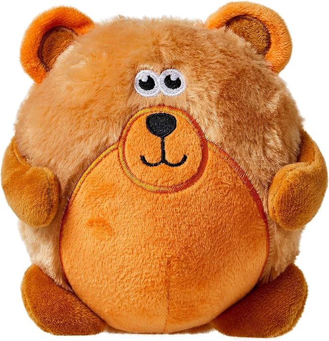 Blueberry Pet Pack of 2 Squeaky Plush Dog Toy 6" Bear and 12" Grasshopper Durable Interactive Chew Toy for Puppies and Small Dogs Teething