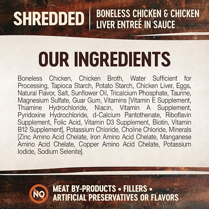 Wellness CORE Signature Selects Shredded Adult Canned Wet Cat Food, Natural, Protein Rich, Grain Free, Chicken Entrée Recipe, 5.3 oz, Pack of 12 Cans