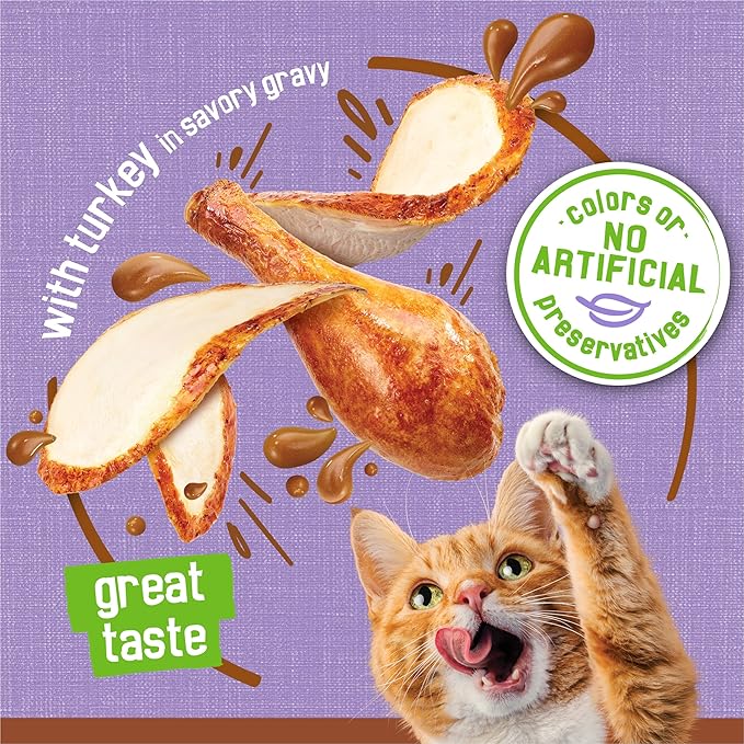 Friskies Purina Wet Cat Food Pate with Turkey in Savory Gravy - 5.5 oz. Cans,(Pack of 48)