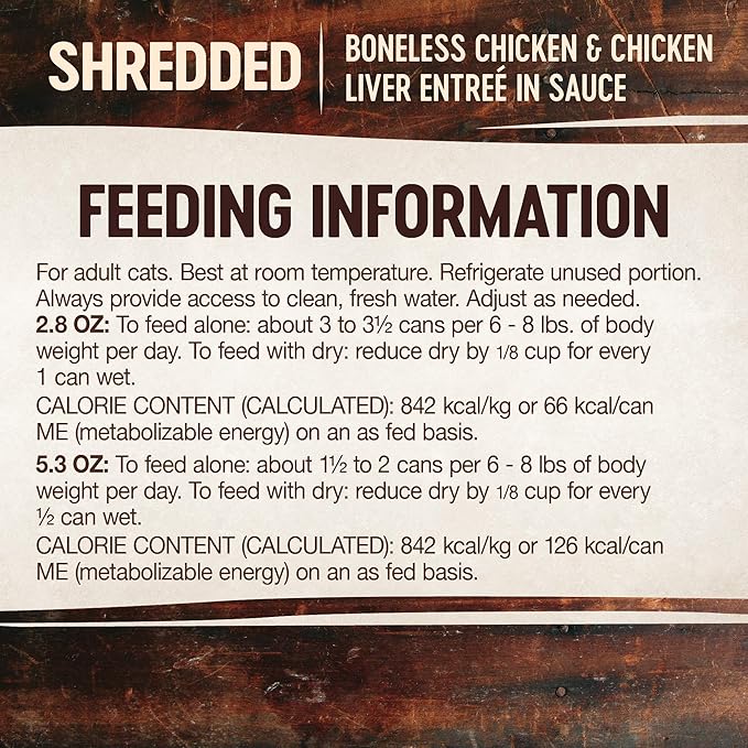 Wellness CORE Signature Selects Shredded Adult Wet Cat Food,Natural,Protein-Rich,Grain Free,2.8 Ounce (Chicken & Chicken Liver),(Pack of 24)