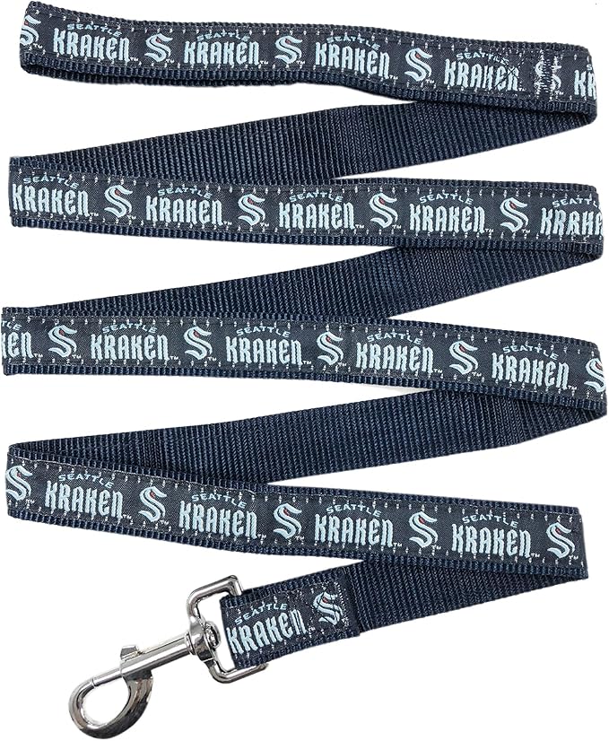Dog Leash - CAT Leash - PET Leash: The New Coolest NHL Seattle Kraken PET Leashes with The Hockey Team Name & Logo, Size: Large - Best Fashionable Heavy-Duty Dog LEASHES & CAT LEASHES