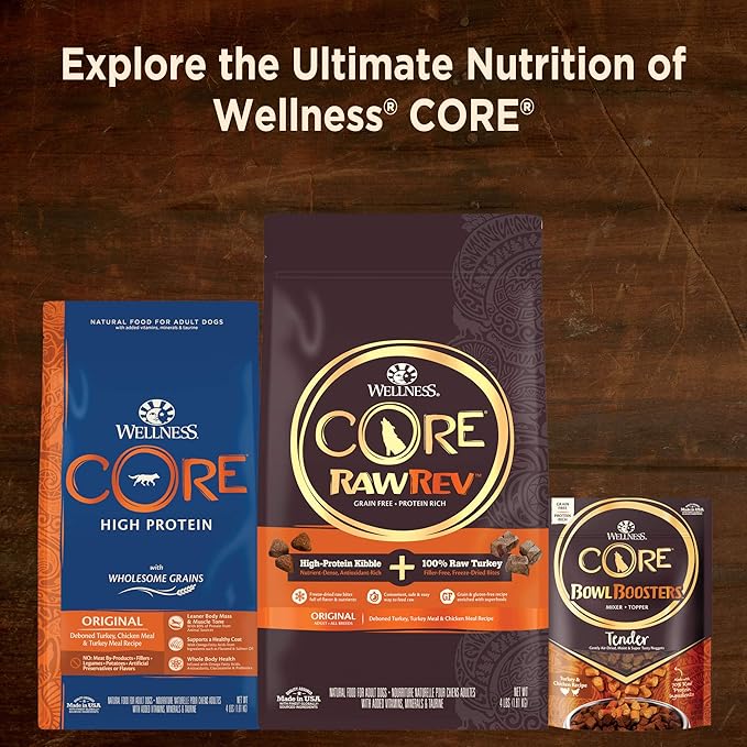 Wellness CORE Hearty Cuts Adult Canned Wet Dog Food, Grain Free, Natural, Chicken and Turkey Recipe, 12.5 oz, Pack of 12 Cans