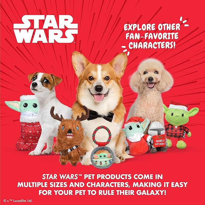 STAR WARS for Pets Dog Toy Chewbacca Reindeer Squeaky Dog Chew Toy | Soft Plush Dog Toy, Squeaky Dog Toy | Holiday Dog Toy Plush Toys, Chewbacca Dog Toy | Small Dog Toy 6 Inch (FF24146)
