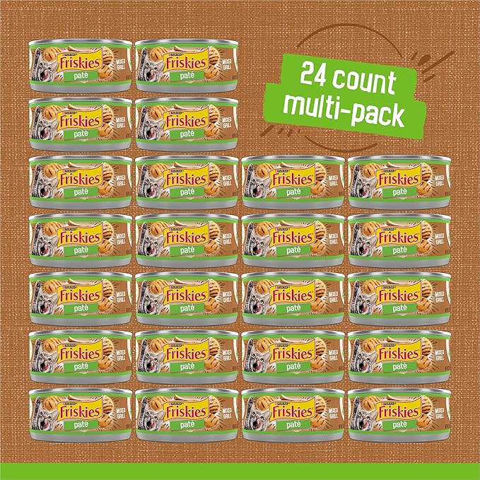 Friskies Purina Wet Cat Food, Pate Mixed Grill - 5.5 oz. Cans (Pack of 48)