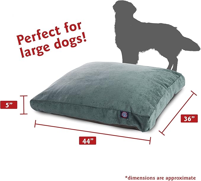 Majestic Pet Villa Rectangle Dog Bed Washable – Non Slip Comfy Pet Bed – Crate Bed with Removable Washable Cover – Kennel Bed for Sleeping, Polyester Fiber, Large, Azure