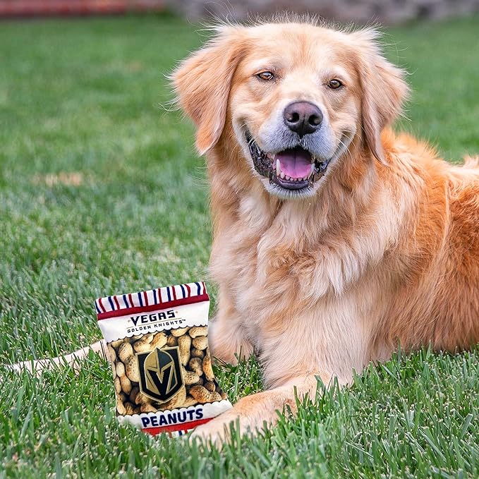 Pets First NHL Las Vegas Golden Knights Crinkle Fine Plush Dog & Cat Squeak Toy - Cutest Stadium Peanuts Snack Plush Toy for Dogs & Cats with Inner Squeaker and Beautiful Hockey Team Name/Logo