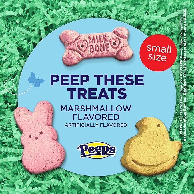 Milk-Bone Peeps Artificially Marshmallow Flavored Dog Treats,22 Oz. Pail,(Pack of 2)