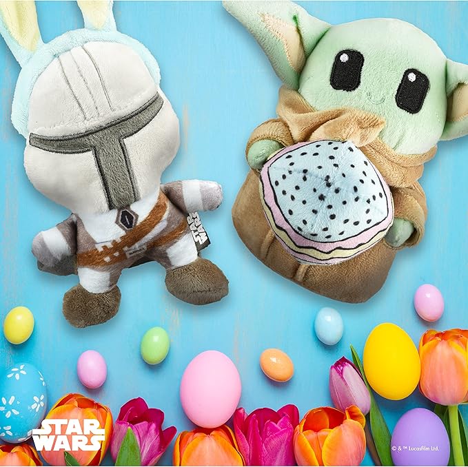 STAR WARS Easter 9" Grogu Easter Egg Squeaker Pet Toy |9 Plush Squeaker Easter Grogu Pet Toy Toy for Dogs Easter Stuffed Baby Yoda 9 inch
