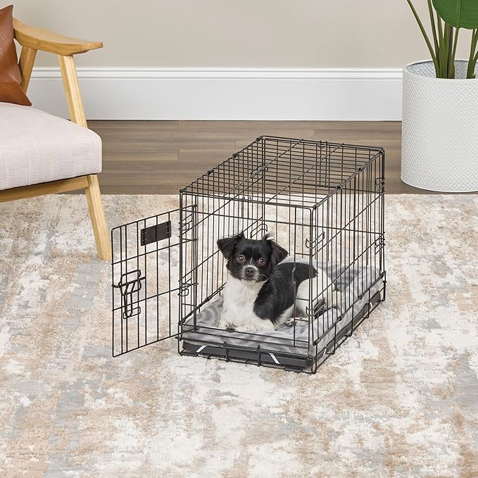 MidWest Homes For Pets QuiteTime Deluxe Wave Bolster Bed for Small Dogs; Easily Machine Wash and Dry; Gray; 22"; 40222-WVGY (Pack of 2)