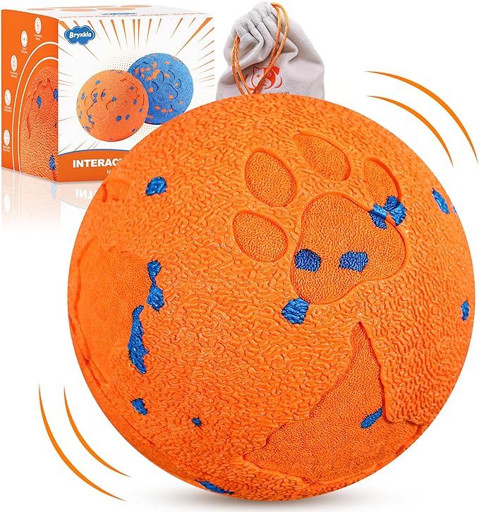 Interactive Dog Ball for Large Dogs, Self Moving Toy with Bouncing & Vibrating, 3.1" Chew-Resistant E-TPU, Indestructible, IPX7 Waterproof, Low Noise, Gift Bag – Perfect for Medium/Large Breed Dogs