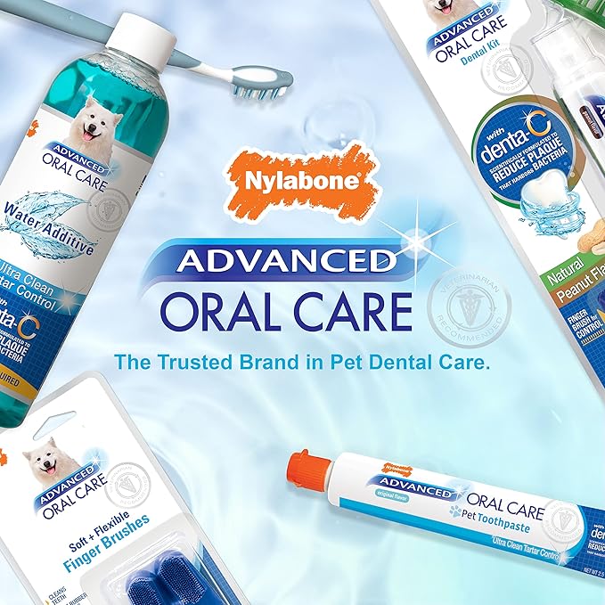 Nylabone Advanced Oral Care Pet Dental Water Additive, Liquid Tartar Remover & Breath Freshener for Dogs, Dog Teeth-Cleaning, Original Flavor, 16 oz.