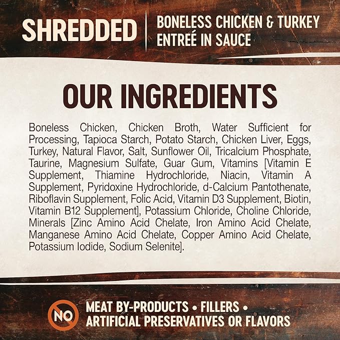 Wellness CORE Signature Selects Shredded Adult Canned Wet Cat Food, Natural, Protein Rich, Grain Free, Chicken and Turkey Entrée Recipe, 5.3 oz, Pack of 12 Cans