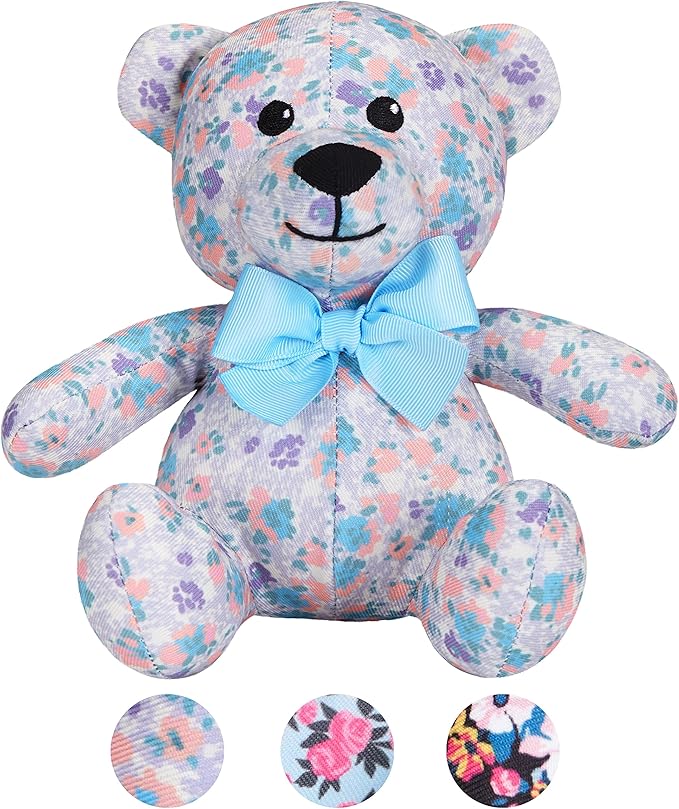 Blueberry Pet Cat & Dog Toys - 6" Bluey Stuffed Animals for Puppies, Plush Squeak Toy, Floral Lavender Happy Bear, Soft & Durable, Puppy Toys, Machine-Washable, Matching Collar Available