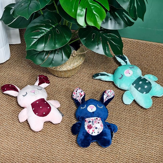 Green Bunny Plush Squeaky Dog Toy for Chewers Puppy Teething Chew Toy Cute Soft Funny Indoor Outdoor Interactive Rabbit Stuffed Animal Dog Toy for Small Medium Large Dogs Toy Gift 26cm/10.24in