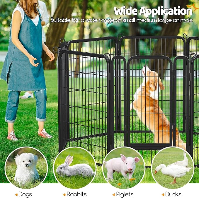 Topeakmart Dog Playpen Outdoor Puppy Exercise Pen Indoor Portable Pet Fence for Yard/RV Camping, 40 Inch 24 Panels