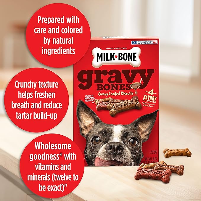 Milk-Bone GravyBones Dog Biscuits, Small Dog Treats, 7 lb.