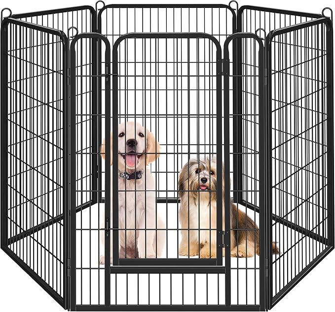 Topeakmart Dog Playpen Outdoor Puppy Exercise Pen Indoor Portable Pet Fence for Yard/RV Camping, 47 Inch 6 Panels