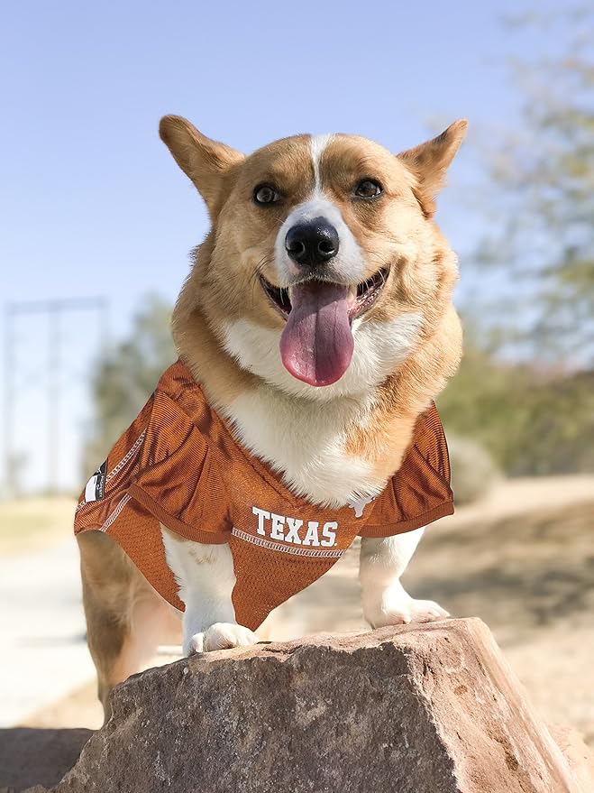 Pets First NCAA College Texas Longhorns Mesh Jersey for DOGS & CATS, X-Small.Licensed Dog Jersey with your Favorite Football/Basketball College Team