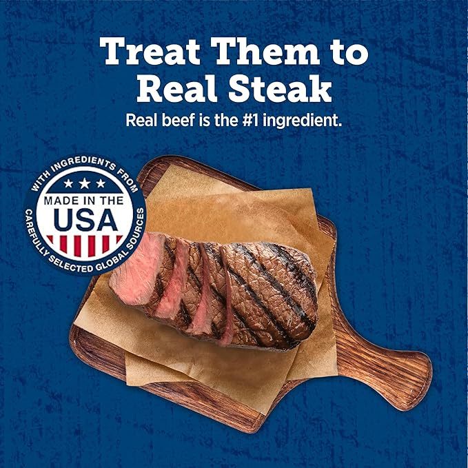 Blue Buffalo True Chews Premium Jerky Cuts Dog Treats, Made in The USA with Natural Ingredients, Beef, 30-oz Bag (Pack of 3)
