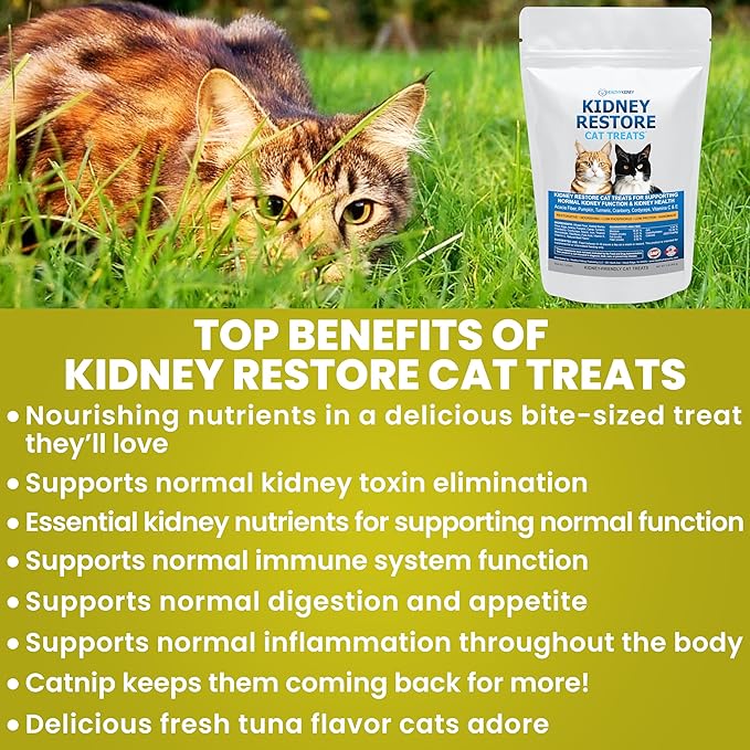 Kidney Restore Cat Treats Tuna: Restorative Cat Treats for Kidney Issues, Low Protein Treats for Any Kidney Diet Cat Food