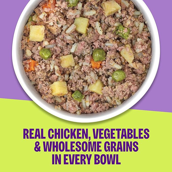 Wellness Protein Bowls Adult Wet Dog Food, Fresh Alternative, Wholesome Grains, Natural, Chicken, Potato, and Peas Recipe, 6.2 oz, Pack of 6 Pouches