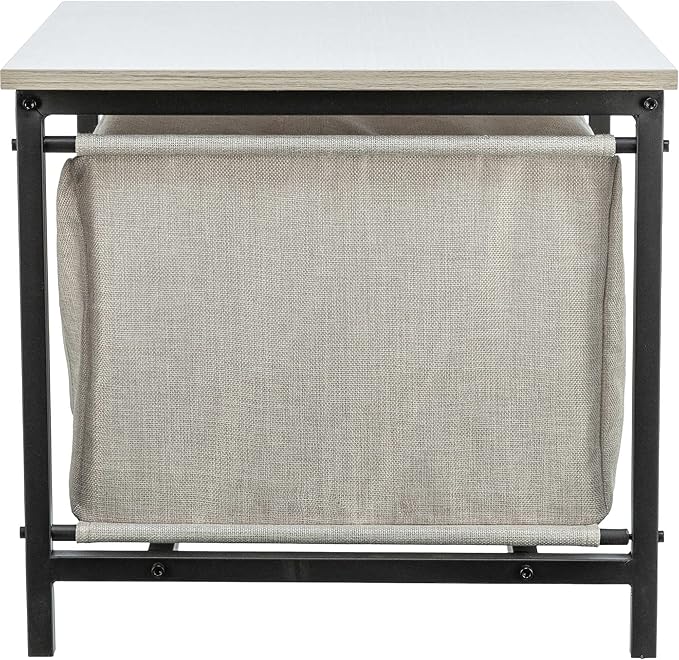 Trixie Emmie Indoor Cat Condo, Cozy Cat House with Metal Frame and Sturdy Fabric and Cozy Cushion for Extra Comfort, Classic Style Design, Greige/Gray, Use as a Table & Nightstand
