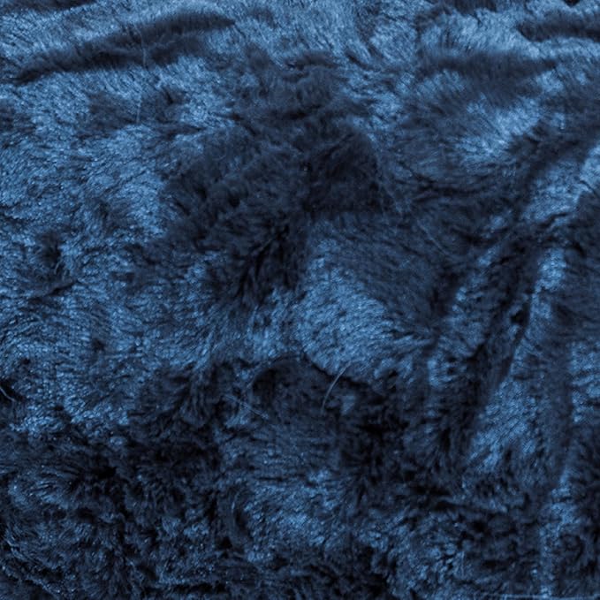 Best Friends by Sheri The Original Calming Donut Dog Bed for Small Dogs up to 25 lbs, Lux Faux Fur, Navy Blue, 23" x 23"
