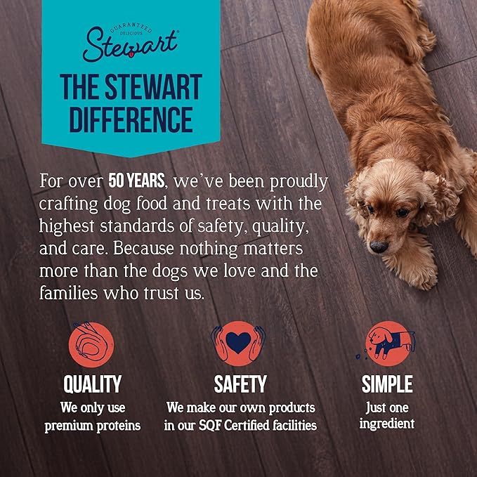 Stewart 100% Beef Liver Dog Treats, 16 oz Pouch, ~360 Pieces, Freeze Dried Raw, Single Ingredient, 50% Protein Training Treats or Meal Topper, Grain Free, Gluten Free