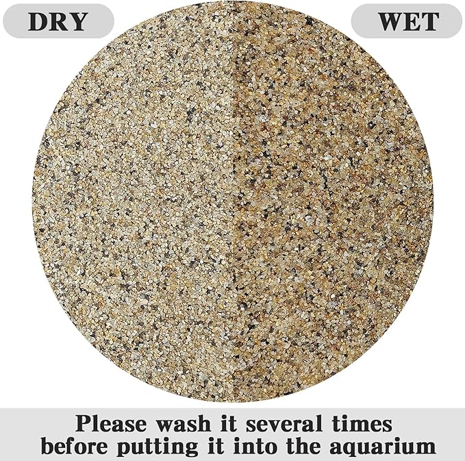 FANTIAN 20 lbs Aquarium Sand, 0.6-1.2 mm Aquarium Substrate for Freshwater Fish Tank. Decorative River Rocks Gravel for Fish Tank, Plants Potted, Fire Pits, Candle, Vase and Crafts