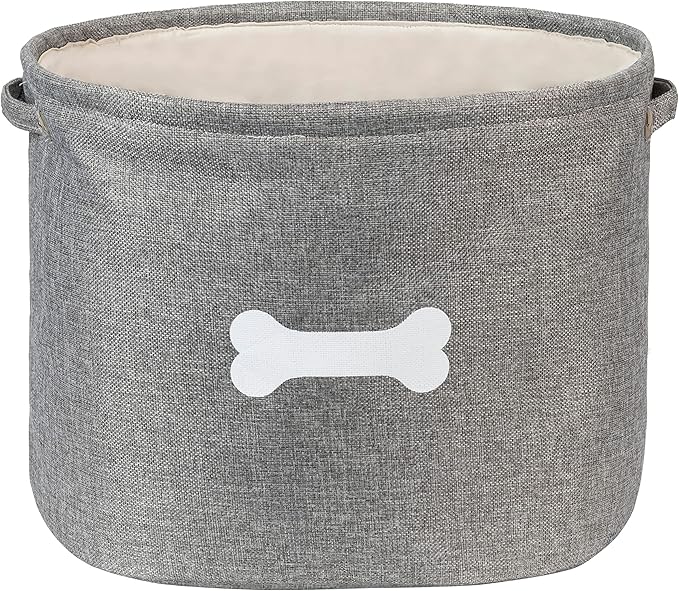 Park Life Designs - Dog Toy Storage for All Pets, Including Cats, Puppies, and Kittens (Capri, Gray, White Bone)
