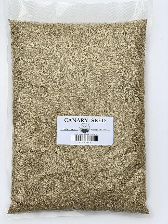 Rex Products,INC Canary Seed 4.5LB/ Plain 100% Doble Cleaned/Bird Food Ideal for Canaries, Finches, Parakeets, Conures, and Budgies