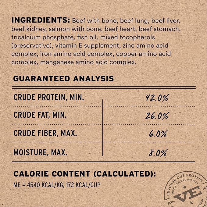Vital Essentials Freeze Dried Dog Food, Raw Beef & Salmon Soft Nibs | Complete Meal or Topper | 99% Beef, Salmon, Organs & Bone | High Protein, Grain Free Dry Dog Food | 14 oz Bag