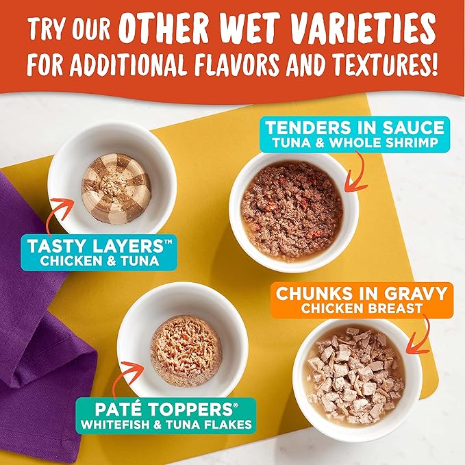 Meow Mix Tenders in Sauce Classic Favorites Wet Cat Food Variety Pack,2.75 Ounce Cup,(Pack of 96)