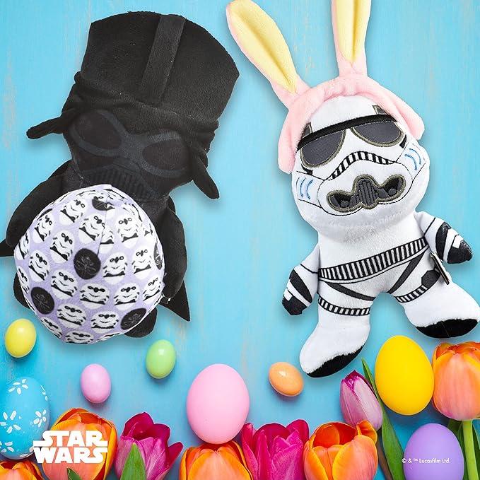 STAR WARS 2PC Easter 6" Stormtrooper & Darth Vader Squeaker Pet Toys |Set of Two Plush Squeaker Easter | Pair Toys for Dogs Easter Stuffed Darth Vader & Stormtrooper