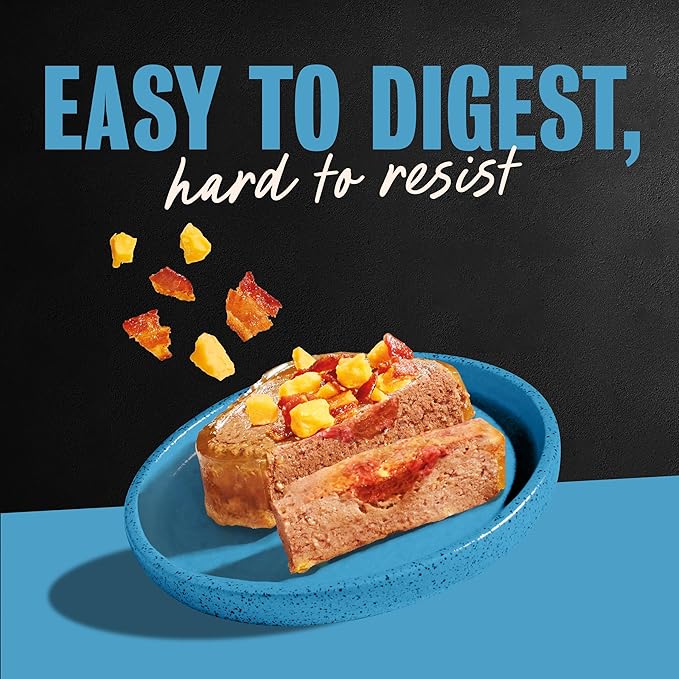 Cesar Loaf & Topper in Sauce Wet Dog Food Rotisserie Chicken Flavor with Bacon & Cheese, 3.5 oz. Easy Peel Trays, 24 Count (Pack of 1)