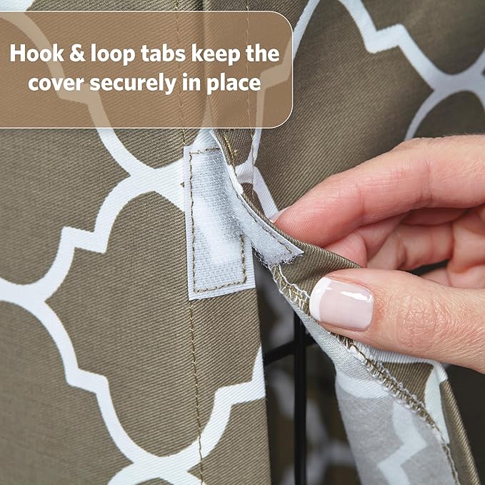 MidWest Homes for Pets Medium Dog Crate Cover with Teflon Fabric Protector, Poly-Cotton Privacy Kennel Cover Fits Most 30-inch Crates, Brown Designer Print, Washable, Reduces Barking