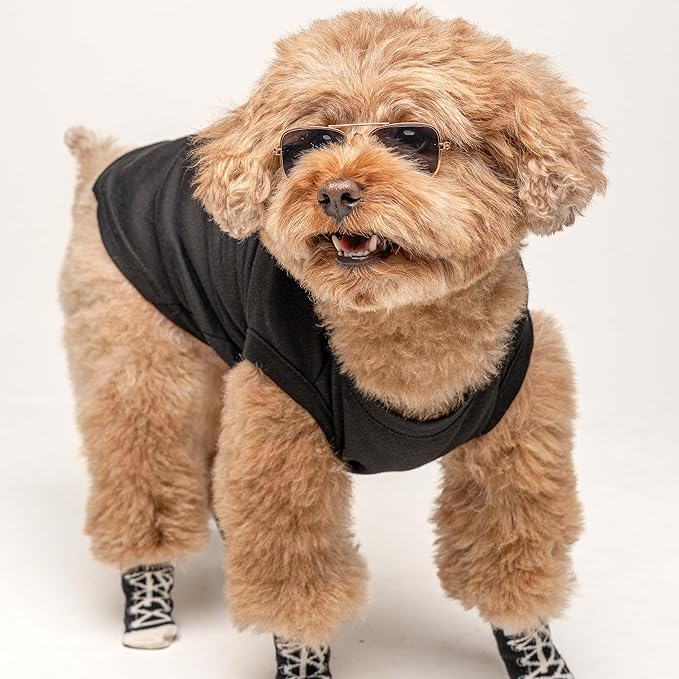 Aunties Bestie Dog Tee Shirt | Sleeveless Breeds | Mother's Day | Aunt Gift | Best Auntie & Sister | Valentine's Day |Black, X-Small 1360