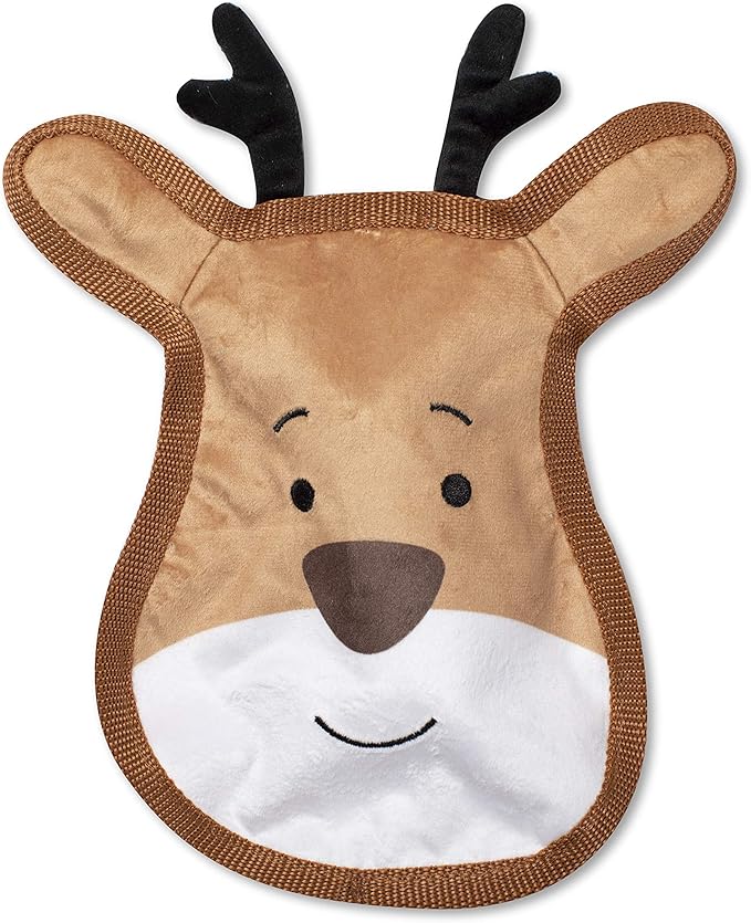 Fringe Studio Plush Dog Toy, Reindeer Face (729027)