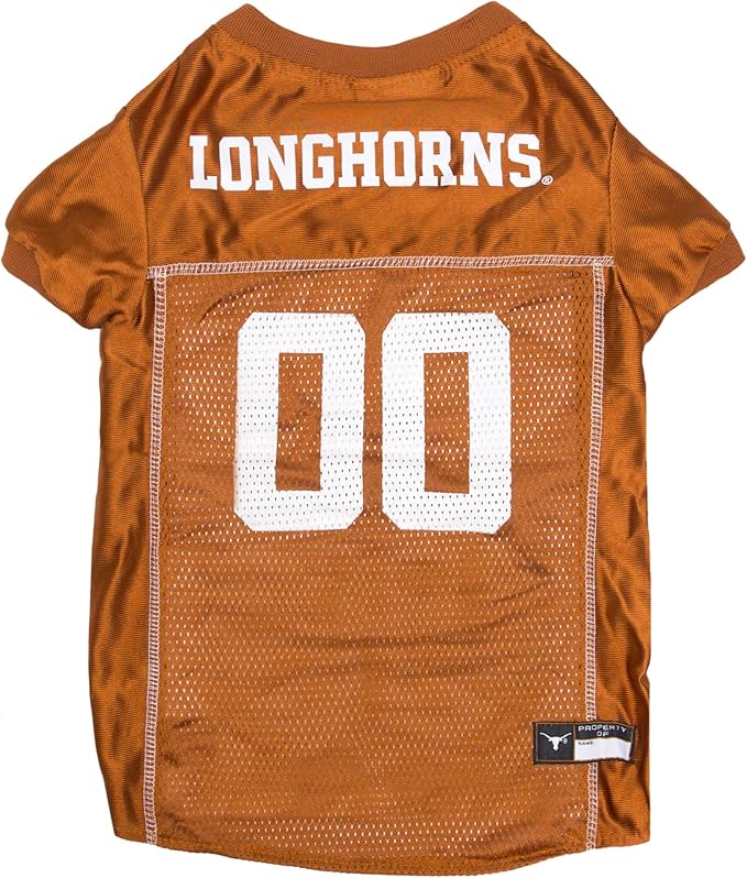 Pets First NCAA College Texas Longhorns Mesh Jersey for DOGS & CATS, X-Large. Licensed Dog Jersey with your Favorite Football/Basketball College Team