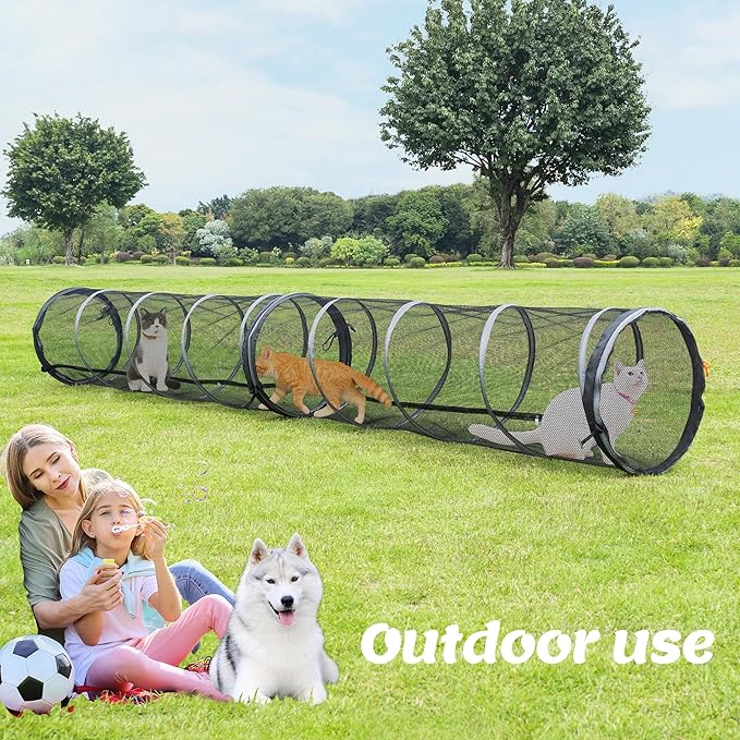 Cat Furniture for Indoor and Outdoor Playpen Portable Cat Tunnels, Kennel Enclosure,Portable Catio for Indoor Cats, Dogs & Small Animals,Easy Connected with Tents or Cubes,2 Packs