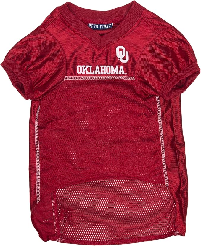 Pets First NCAA College Oklahoma Sooners Mesh Jersey for DOGS & CATS, Medium. Licensed Dog Jersey with your Favorite Football/Basketball College Team
