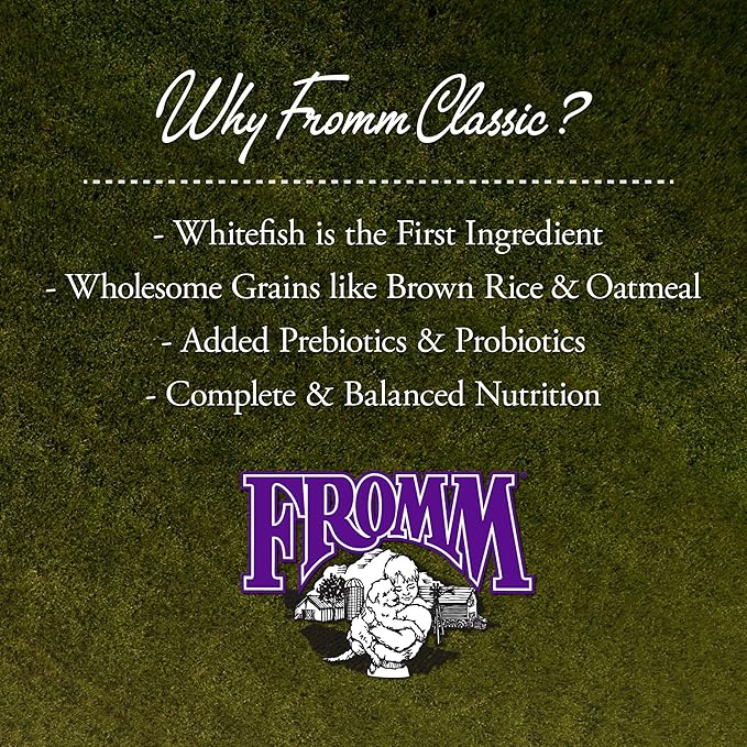 Fromm Classic Adult Whitefish & Rice Dog Food - Premium Dry Dog Food for Large, Medium, & Small Breeds - Whitefish & Rice Recipe - 30 lb