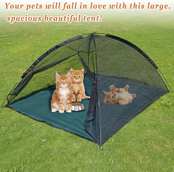Portable Pet Fun House Cat Dog Playpen Feline Funhouse Outdoor Mesh Tent Foldable Exercise Tent with Carry Bag (SH006)