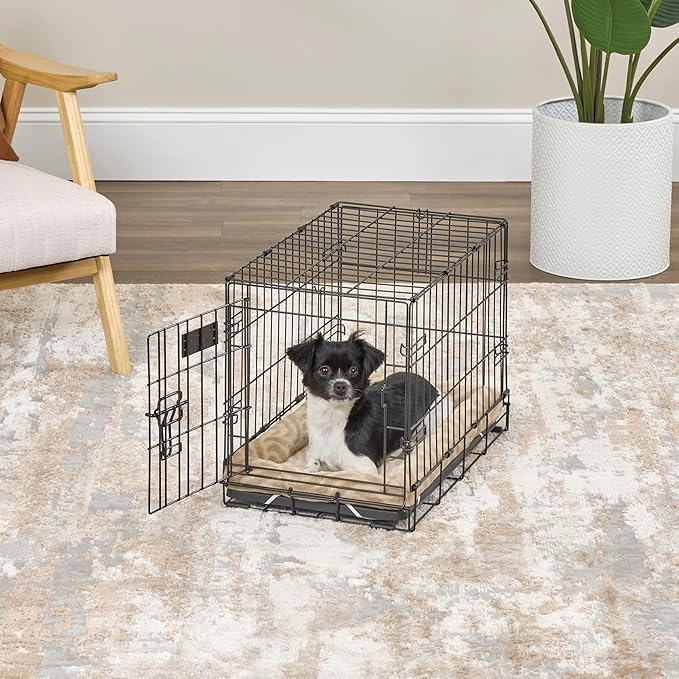 MidWest Homes for Pets QuiteTime Deluxe Wave Bolster Bed for Small Dogs; Easily Machine Wash and Dry; Tan; 22"; 40222-WVTN