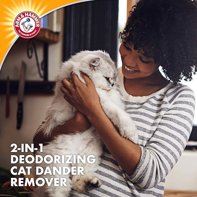 Arm & Hammer 2-in-1 Deodorizing & Dander Reducing Shampoo for Cats, Baking Soda Cat Shampoo for Dander, Odor Control and Coat Cleaning, Lavender Chamomile Scent, 20 Fl Oz - 6 Pack