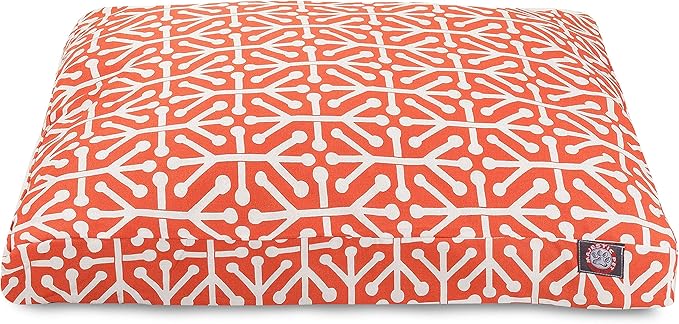 Orange Aruba Small Rectangle Indoor Outdoor Pet Dog Bed With Removable Washable Cover By Majestic Pet Products